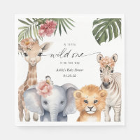 Wild Een Safari Leuke Dieren Baby Meisje Douche Na