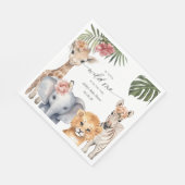 Wild Een Safari Leuke Dieren Baby Meisje Douche Na Servet (Hoek)