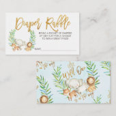 Wild één safari oerwoud diaper treinkaartje invoeg informatiekaartje (Voorkant / Achterkant)