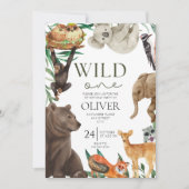 Wild een safari thema eerste verjaardag kaart (Voorkant)