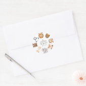 Wild een safari thema eerste verjaardag ronde sticker (Envelop)