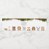 Wild een safari thema eerste verjaardag waterfles etiket (Enkel label)