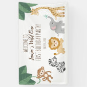 Wild één Safari/thema Oerwoud Welkomstteken Spandoek (Verticaal)