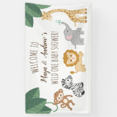 Wild één Safari/thema Oerwoud Welkomstteken Spandoek (Verticaal)