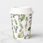 WIld een Safari Theme Boy 1e verjaardag Papieren Bekers (Achterkant)