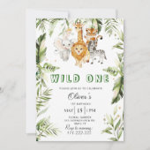 Wild een safari verjaardagsuitnodiging kaart (Voorkant)