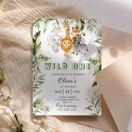 Wild een safari verjaardagsuitnodiging kaart