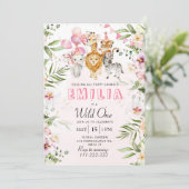 Wild een safari verjaardagsuitnodiging kaart (Staand voorkant)