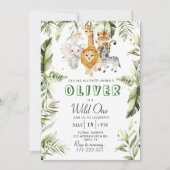 Wild een safari verjaardagsuitnodiging kaart (Voorkant)