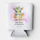 Wild Een Schattige Baby Dragon Sprookje 1e Verjaar Blikjeskoeler (Voorkant)