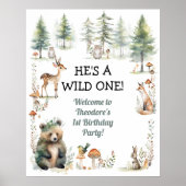 Wild Een Schattige Bos Bos Dieren Beer Deer Poster (Voorkant)