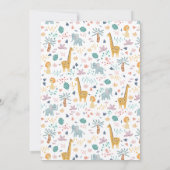 Wild Een Schattige Safari Dieren Jongen Baby showe Kaart (Achterkant)