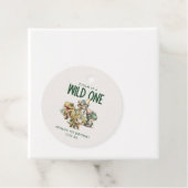 Wild Een Schattigee Dinosaurus Eerste Verjaardagsf Bedankjes Labels (In situ)