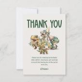 Wild Een Schattigee Dinosaurus Eerste Verjaardagsf Bedankkaart (Voorkant)