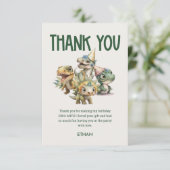 Wild Een Schattigee Dinosaurus Eerste Verjaardagsf Bedankkaart (Staand voorkant)