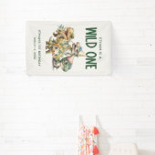 Wild Een Schattigee Dinosaurus Eerste Verjaardagsf Spandoek (Insitu)