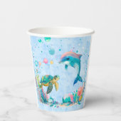 Wild Een Speelse Zee Life Paper Cups Papieren Bekers (Achterkant)