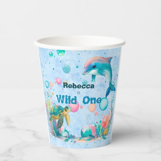 Wild Een Speelse Zee Life Paper Cups Papieren Bekers (Voorkant)