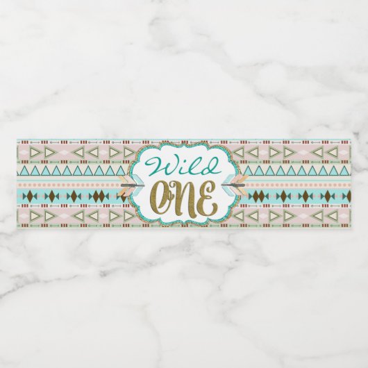 Wild Een Tribal 1e Verjaardag Waterfles Labels Waterfles Etiket (Enkel label)