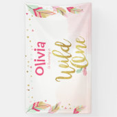 Wild een verjaardag banner veren gouden boho Triba (Verticaal)