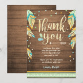 Wild Een verjaardag Dank je kaart Blauw groen Jong (Voorkant / Achterkant)