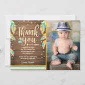 Wild Een verjaardag Dank je kaart Blauw groen jong (Voorkant)