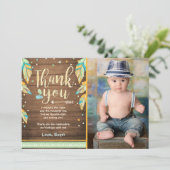 Wild Een verjaardag Dank je kaart Blauw groen jong (Staand voorkant)