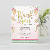 Wild Een verjaardag Dank je kaart roze goud Meisje (Staand voorkant)