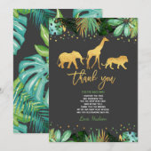 Wild Een verjaardag Dank je Oerwouden Bedankkaart (Voorkant / Achterkant)