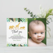 Wild Een verjaardag Dank je Oerwouden Bedankkaart (Staand voorkant)