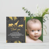 Wild Een verjaardag Dank je Oerwouden Bedankkaart (Staand voorkant)