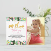 Wild Een verjaardag Dank je Oerwouden Bedankkaart (Staand voorkant)