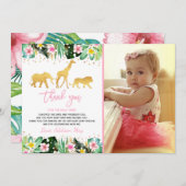 Wild Een verjaardag Dank je Oerwouden Bedankkaart (Voorkant / Achterkant)