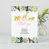 Wild Een verjaardag Dank je Oerwouden Bedankkaart (Staand voorkant)