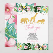 Wild Een verjaardag Dank je Oerwouden Bedankkaart (Voorkant / Achterkant)