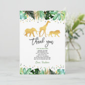 Wild Een verjaardag Dank je Oerwouden Bedankkaart (Staand voorkant)