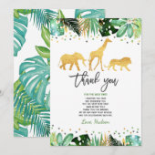 Wild Een verjaardag Dank je Oerwouden Bedankkaart (Voorkant / Achterkant)