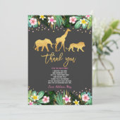 Wild Een verjaardag Dank je Oerwouden Bedankkaart (Staand voorkant)