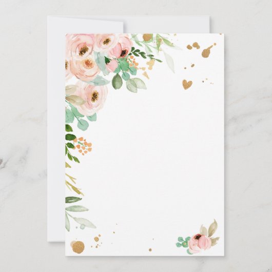 Wild Een Verjaardag Uitnodiging 1e Bloemen Roze Go (Achterkant)