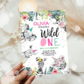 Wild Een Verjaardag Uitnodiging Safari Meisje Dier