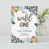 Wild Een Verjaardagsjongen Leopard Print Oerwoud P Kaart (Staand voorkant)