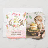 Wild Een verjaardagsuitnodiging Eerste verjaardag  Kaart (Voorkant)