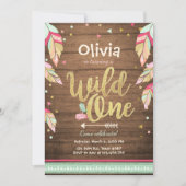 Wild Een verjaardagsuitnodiging Eerste verjaardag  Kaart (Voorkant)