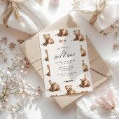 Wild een waterverf beer 1e verjaardagsmodern kaart