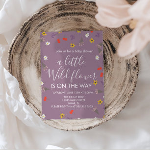 Wild Eén Wilde Bloemen Bloem Baby Shower Kaart