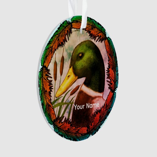 Wild-Eend Kop Ornament (voorkant)