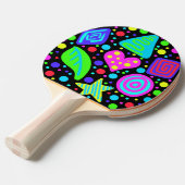 Wild Eighties Party Tafeltennisbatje (Voorkant Gekanteld)