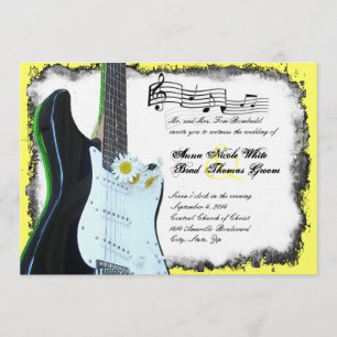 Wild Electric Guitar Limoen Music Wedding Invitati Kaart