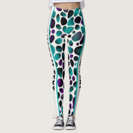 Wild Elegance Blauwgroen, Paarse en zwarte dierenp Leggings