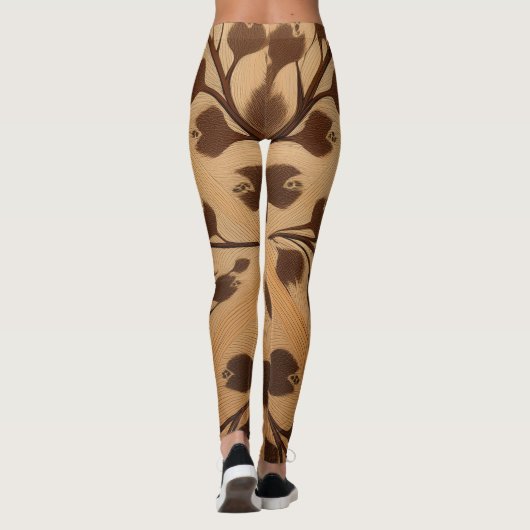 Wild Elegance: Bruine Dierenprint Leggings (Achterkant)